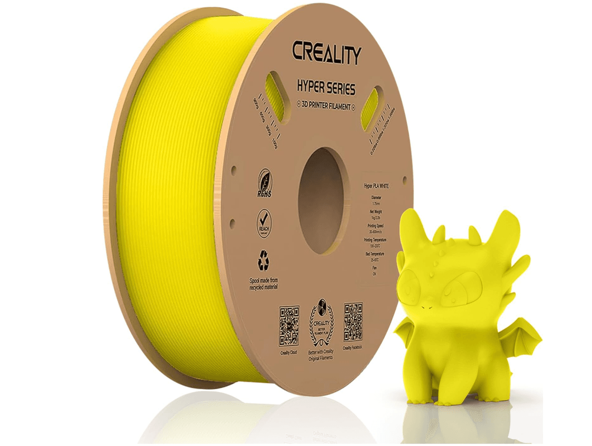 CREALITY HYPER PLA 3D Printer Filament, Yellow, Temperatura printare: 200-220 grade celsius, Diametru filament: 1.75mm