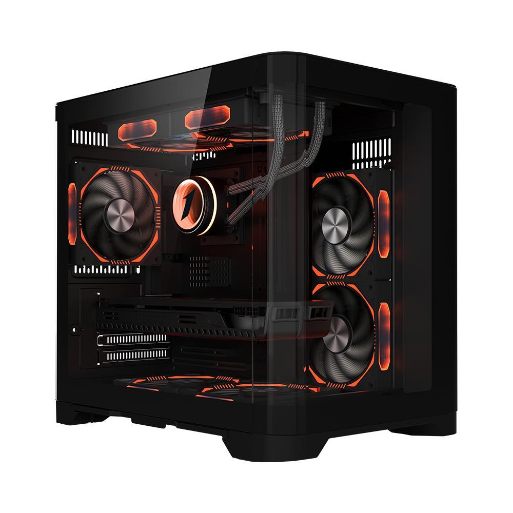 Carcasa 1st PLAYER UV5, RGB, Cube Tower, Black