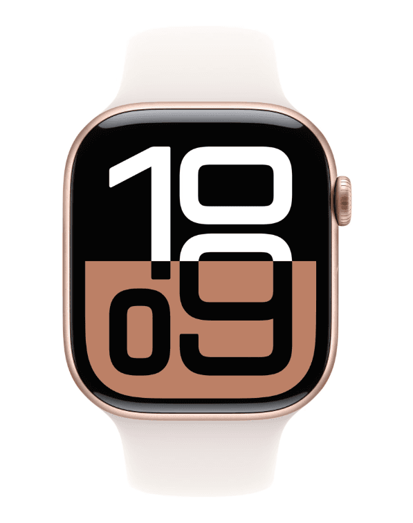 Apple Watch Series 10 GPS 46mm Rose Gold Aluminium Case with Light Blush Sport Band - M/L
