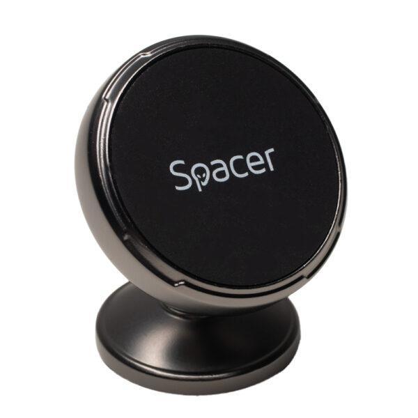 Suport auto magnetic Spacer pentru smartPhone, Metalic,fixare prin adeziv, Magnetic, 4 SuperMagneti N50