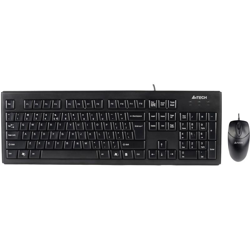 Kit Wired tastatura si mouse A4TECH KRS-8372, taste numerice, Negru