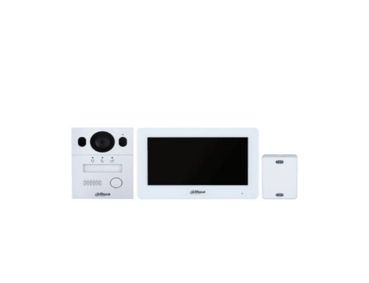 KIT Video Interfon Dahua DHI-KTX01(S; Monitor de interior hibrid Wi-Fi cu 2 fire: Ecran tactil capacitiv TFT de 7 inchi