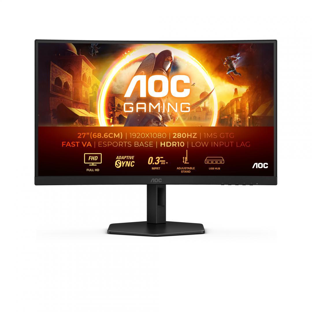 Monitor Gaming AOC C27G4ZXU, 27", 1920 x 1080 pixeli, Black, 3 ani Garantie