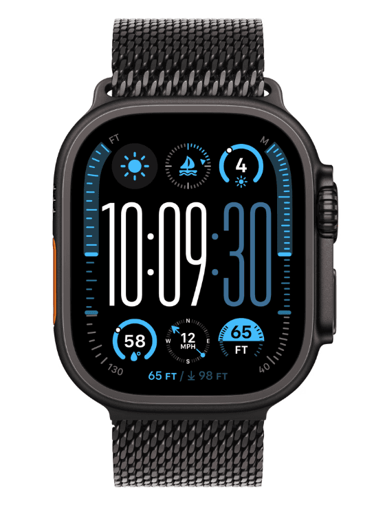 Apple Watch Ultra 2 GPS + Cellular 49mm Black Titanium Case with Black Titanium Milanese Loop - S