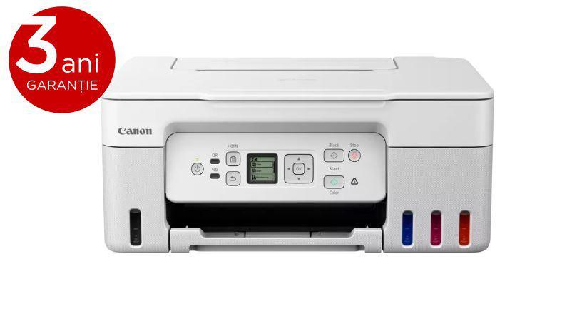 "Multifunctional inkjet color CISS Canon PIXMA G3470 White, dimensiune A4(Printare, Copiere, Scanare)