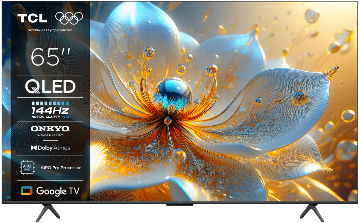 Televizor TCL QLED 65T8C, 164 cm, Smart Google TV, 4K Ultra HD, 144Hz, Onkyo