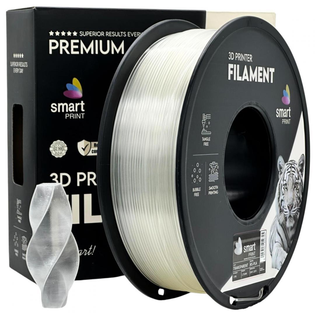 SMART PRINT HS-PLA FILLAMENT 1KG TRANSPARENT, Diametru 1.75mm, Greutate: 1kg, Temperatura duza: 180C – 240C