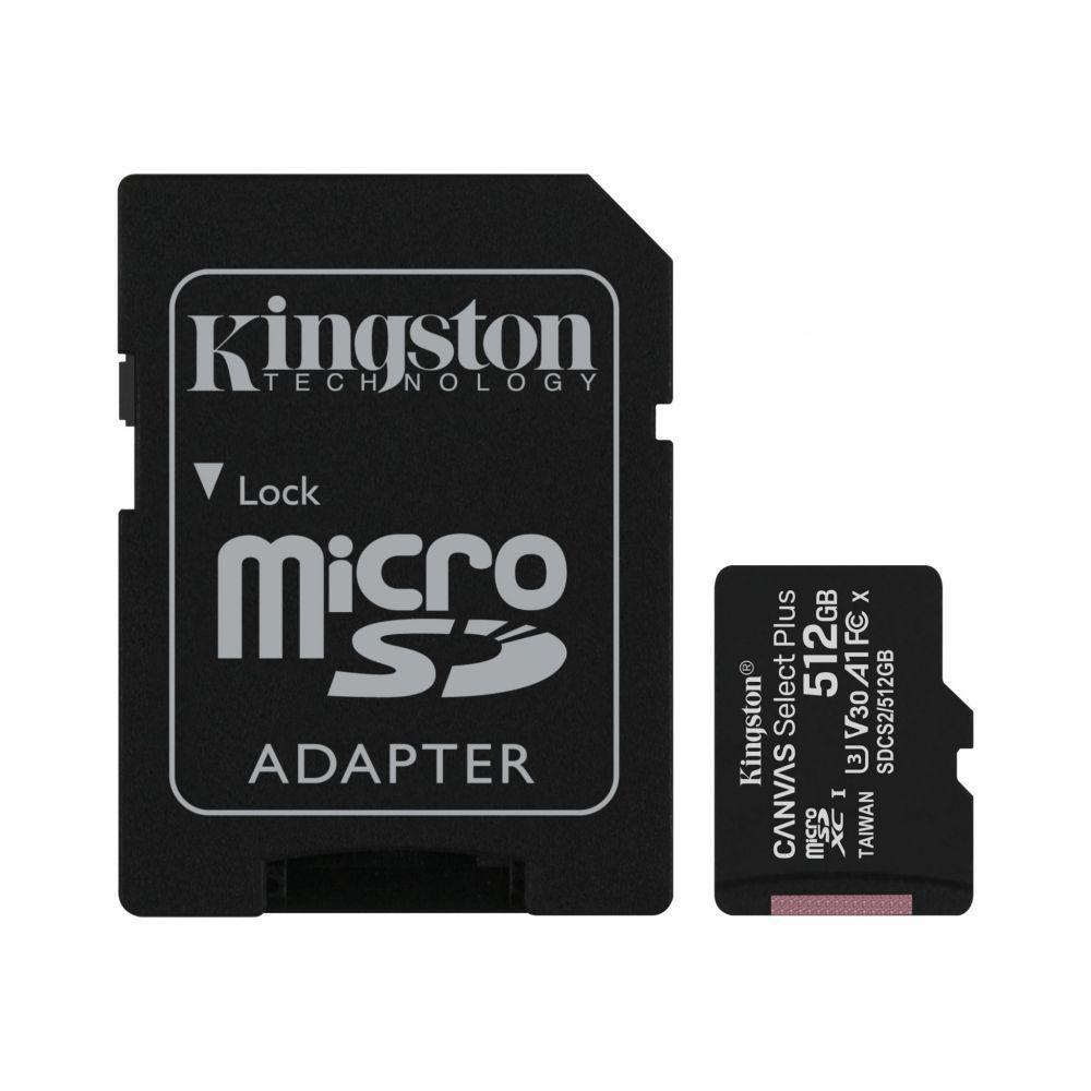 Card de Memorie SDXC Kingston Select Plus, 512GB, Adaptor SD, Class 10