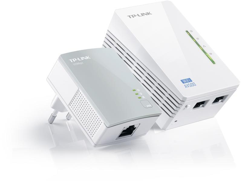 TP-Link, Adaptor PowerLine 300Mbps, Extender Wireless AV600 KIT, HomePlug AV,2 porturi 10/100Mbps, Butoane: Pair, Reset