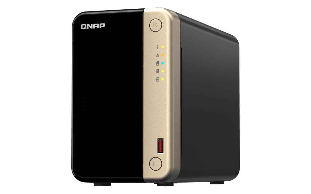 NAS QNAP 264 2-Bay, CPU Intel Celeron N5105/N5095 4-core/4-thread Processor, RAM 8 GB DDR4 (onboard, not expandable)