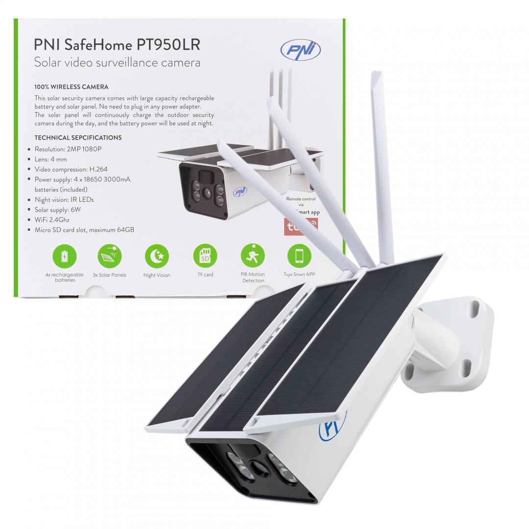 Camera supraveghere video PNI SafeHome PT950LR 1080P 2MP cu panou solar 6W, WiFi, acumulator