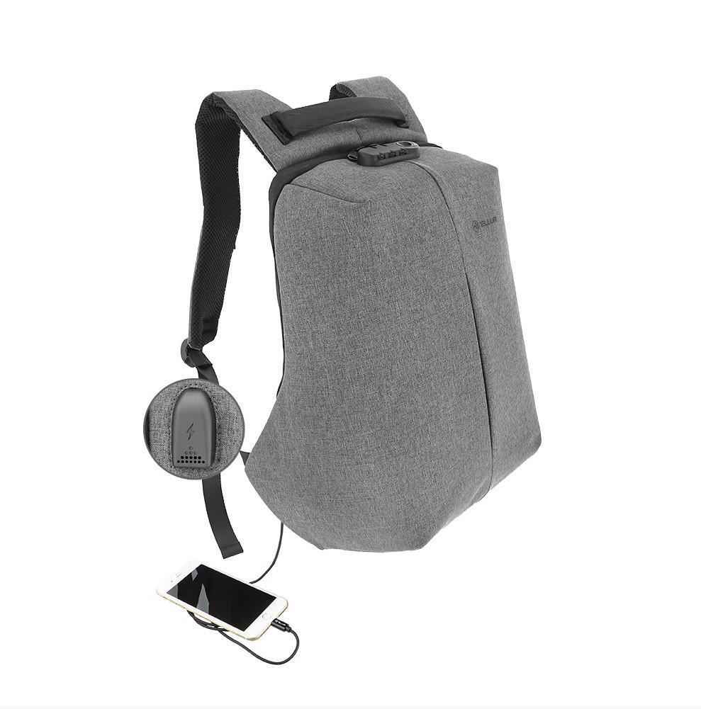 Rucsac laptop TELLUR Antifurt V2, Gri, 2 ani Garantie