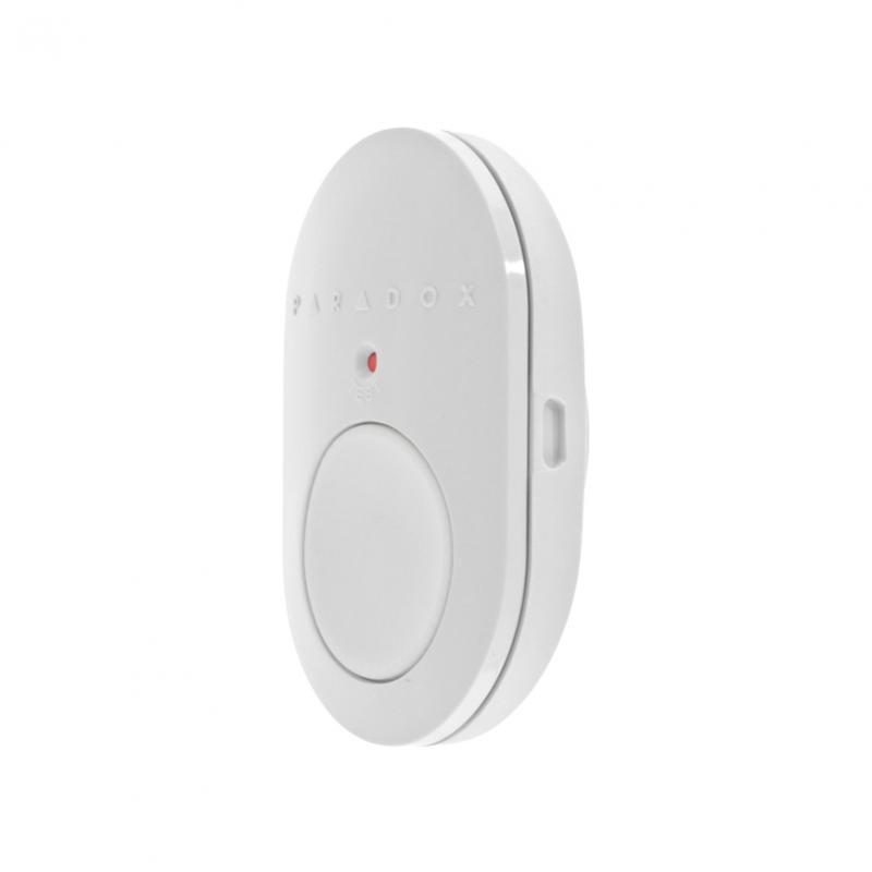 Buton de panică radio Paradox REM101; material rezistent la intemperii; funcţia de panică permite trimiterea instantanee