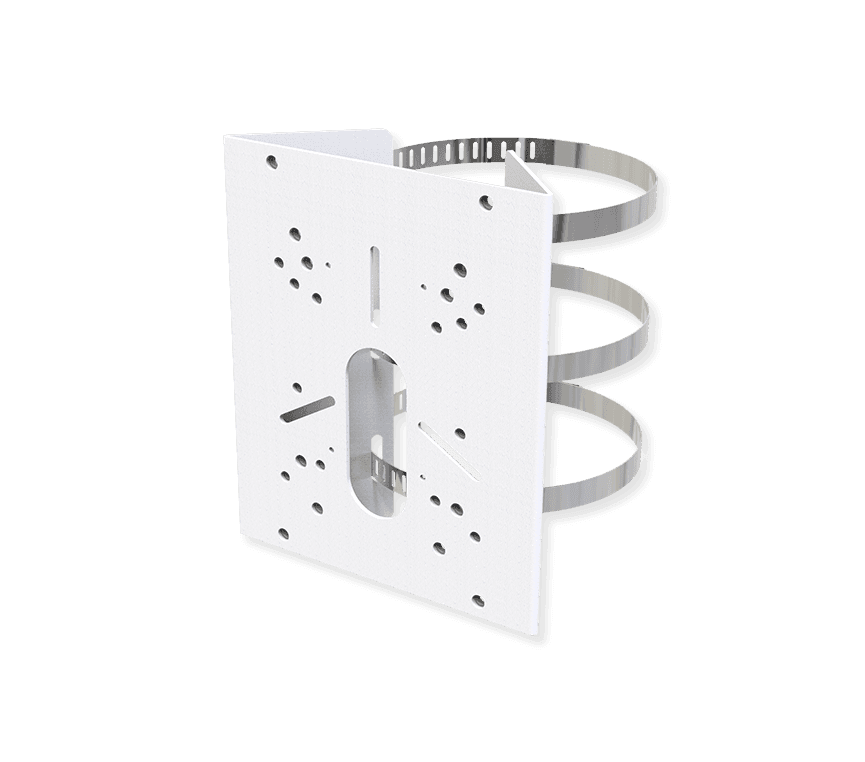 Suport stalp A01, utilizare la montarea camerelor pe stalpi cu diametru 102-127mm