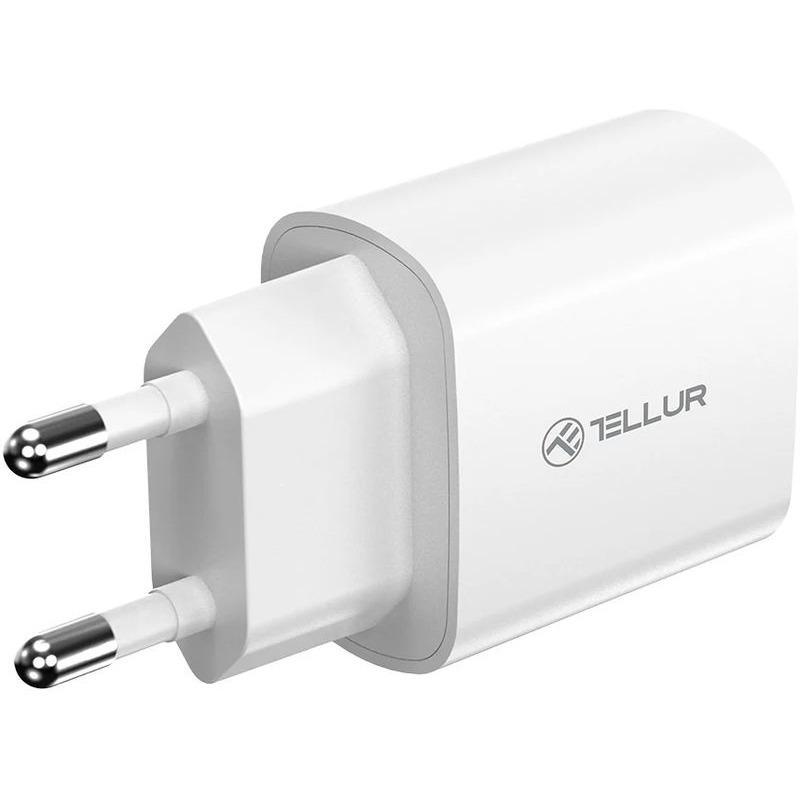 Incarcator Tellur 20W, intrare: AC 100-240V~50/60Hz 0.6A Max ieșire USB-C (PD 3.0): 5V/3A,9V/2.22A,12V/1.67A (20W)
