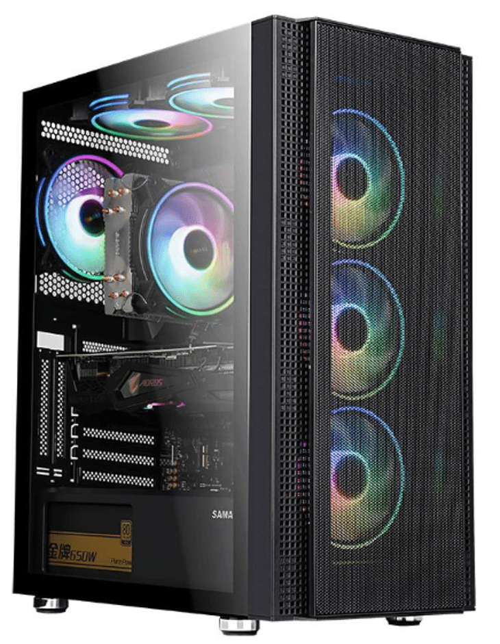 Carcasa gaming Serioux Quantum, fara sursa, tip middle tower, capac superior cu filtru magnetic de praf