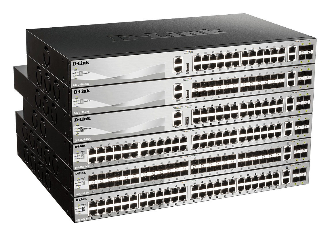 Switch D-Link DGS-3130-54TS/E, 54-Port Gigabit SFP L3 Stackable Managed Switch, 48 x 10/100/1000BASE-T ports
