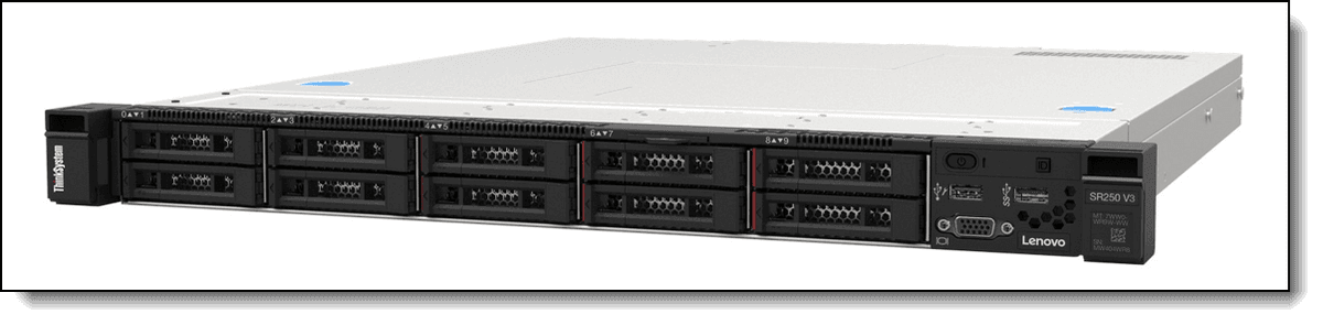 SR250 V3 Xeon E-2434 (4C 3.4GHz 8MB Cache/55W), 1x16GB, O/B, 2.5" HS (8), SW RAID