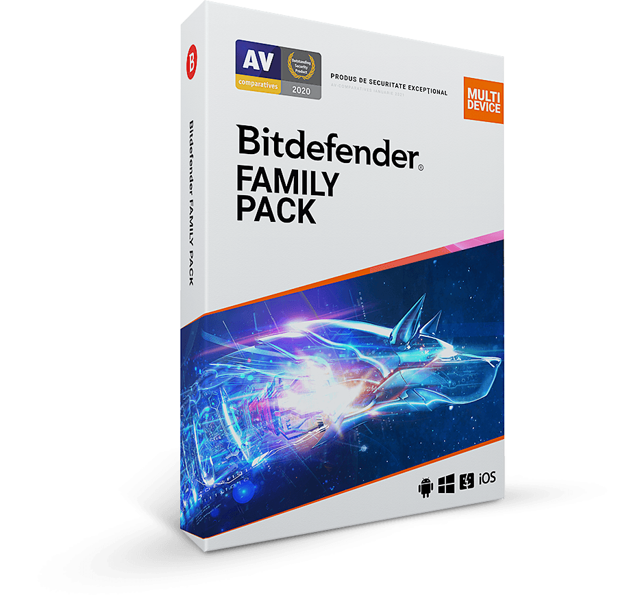 Licenta retail Bitdefender Family Pack - protectie anti-malwarecompleta pentru toata familia