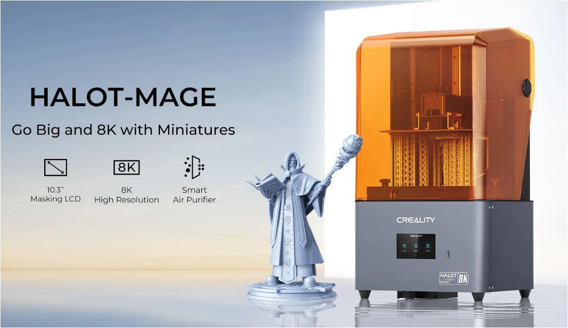 Imprimanta 3D Creality Halot-MAGE cu rasina, Tehnologie SLA, Stereolitografie, sursa 100W