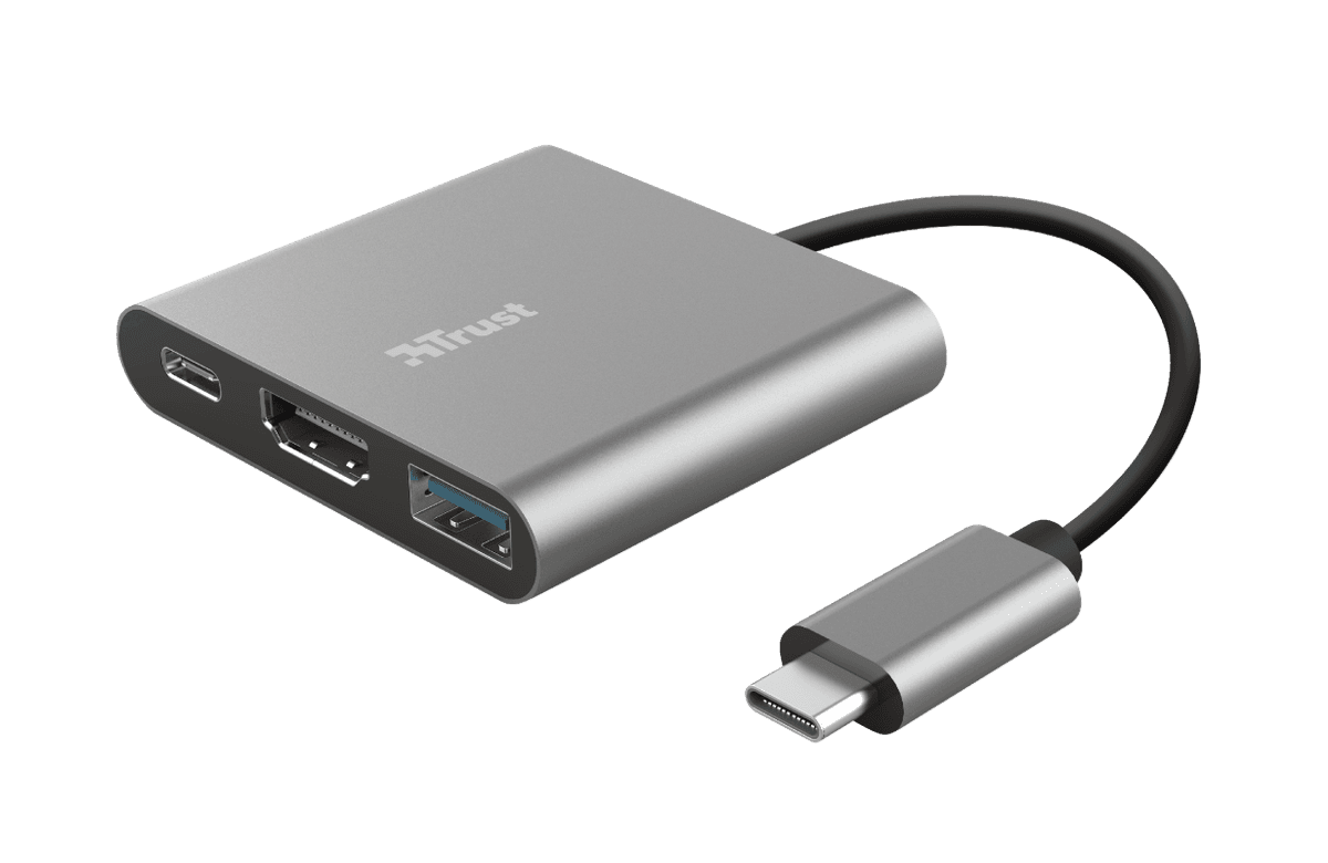 Hub USB Trust Dalyx, 3 porturi USB-C, silver