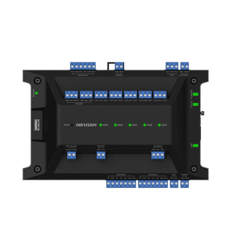 Centrala control acces Hikvision DS-K2701X(P), 10/100/1000 Mbps, interfete: 1x Network, 1x Lock Control, 1x Exit Button