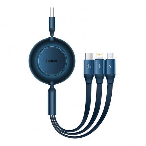 Cablu alimentare si date Baseus Bright Mirror 3 in 1 Retractable, pt smartphone