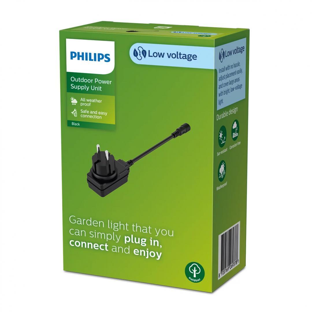 Alimentator pentru exterior Philips GARDEN LINK, max 12W, IP44 ,70x50x240mm, Negru