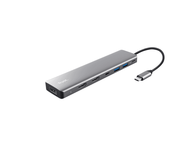 Hub USB Trust Dalyx 7-in-1, USB-C, 7 porturi, Gri