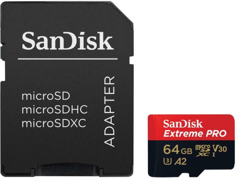 Card de Memorie MicroSDXC  SanDisk Extreme PLUS, 64GB, Clasa 10, R/W speed: up to 100MB/s/ 90MB/s