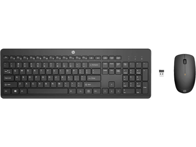 Kit Wireless tastatura si mouse HP 235, taste numerice, negru