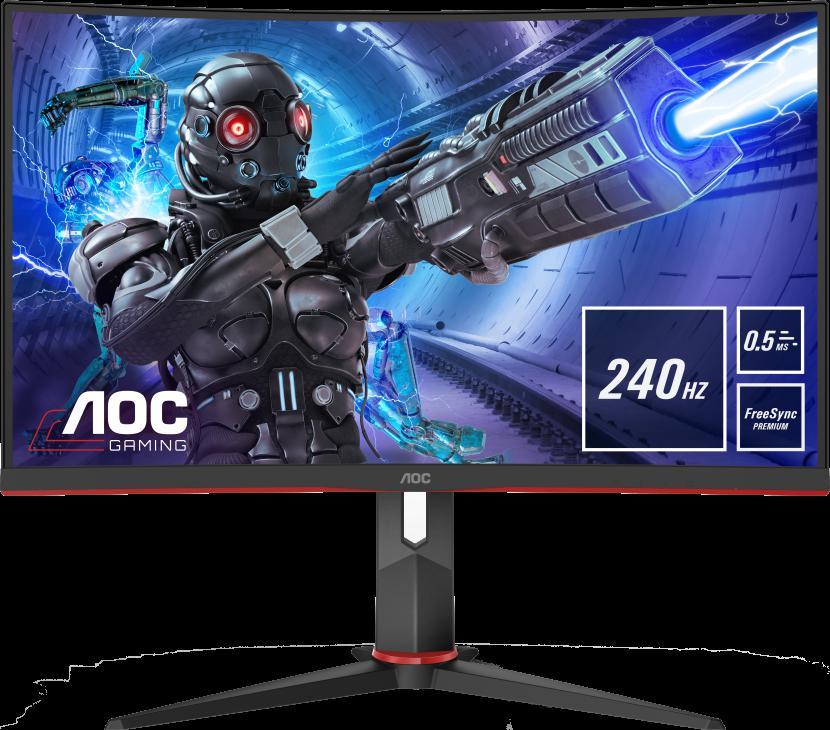 Monitor Gaming AOC C27G2ZU/BK, 27", 1920 x 1080 pixeli, Black, Red, 3 ani Garantie