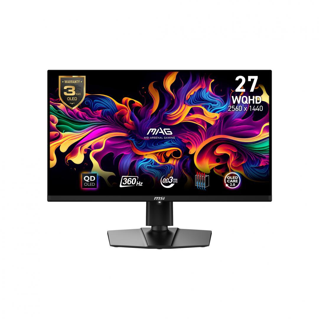 Monitor Consumer MSI MAG 271QPX QD-OLED, 26.5", 2560 x 1440 pixeli, Black, 2 ani Garantie