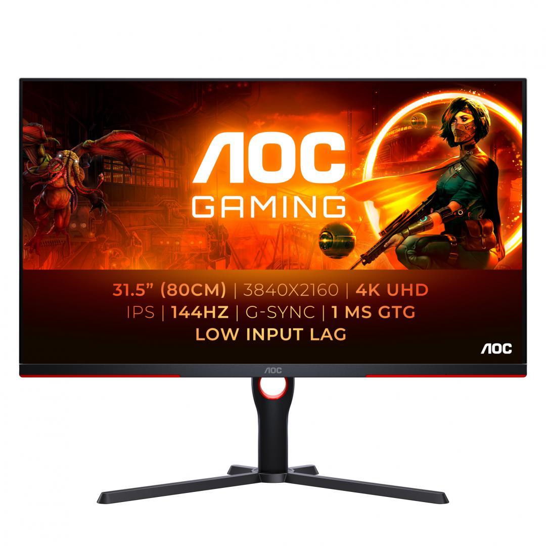 Monitor Consumer AOC U32G3X/BK, 31.5", 3840 x 2160 pixeli, Black, 3 ani Garantie