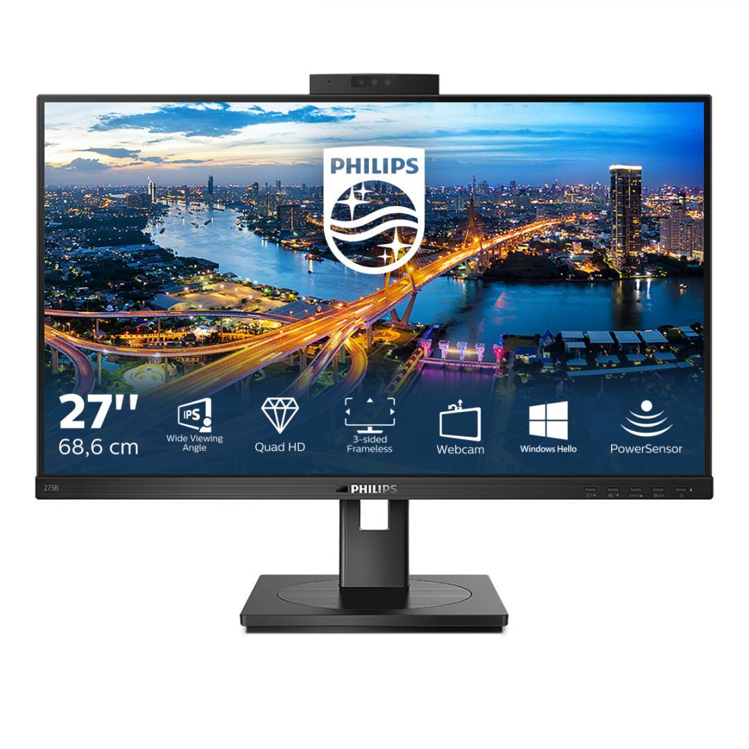 Monitor Consumer Philips 275B1H, 27", 2560 x 1440 pixeli, Black, 3 ani Garantie