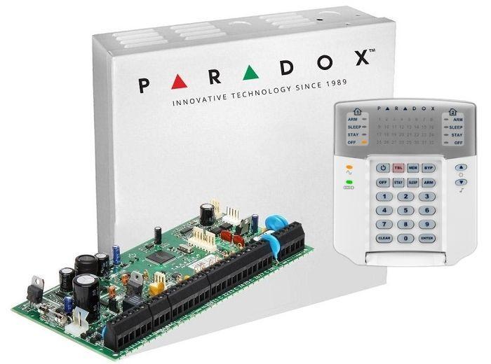Centrala Paradox SP6000+; 8 zone pe placa (16 cu dublare zona ATZ);2 PGM pe placa
