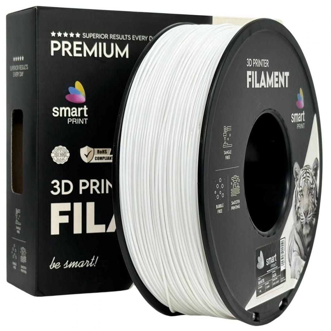 SMART PRINT FILLAMENT 1KG ASA WHITE, Rezistenta UV, Finisaj mat, Diametru: 1.75mm, Greutate: 1KG