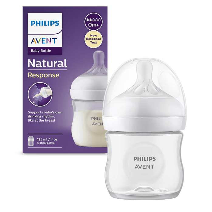 Biberon Philips Avent Natural Response SCY900/01, 125 ml, tetina care functioneaza ca sanul mamei, cu debit 2