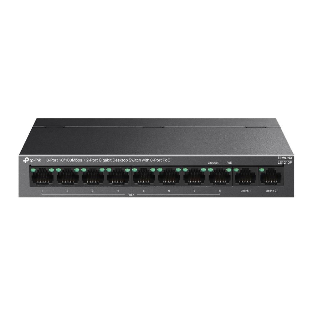 Switch TP Link 8-Port 10/100Mbps+2-Port Gigabit Desktop Switch with 8- Port PoE+, 10BASE-T: UTP category 3, 4
