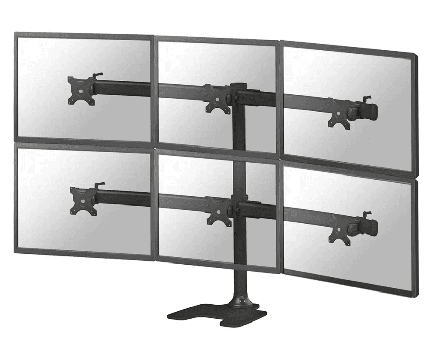 Suport 6 monitoare de birou Neomounts FPMA-D700DD6; pentru display-uri cu diagonale 10"-27"