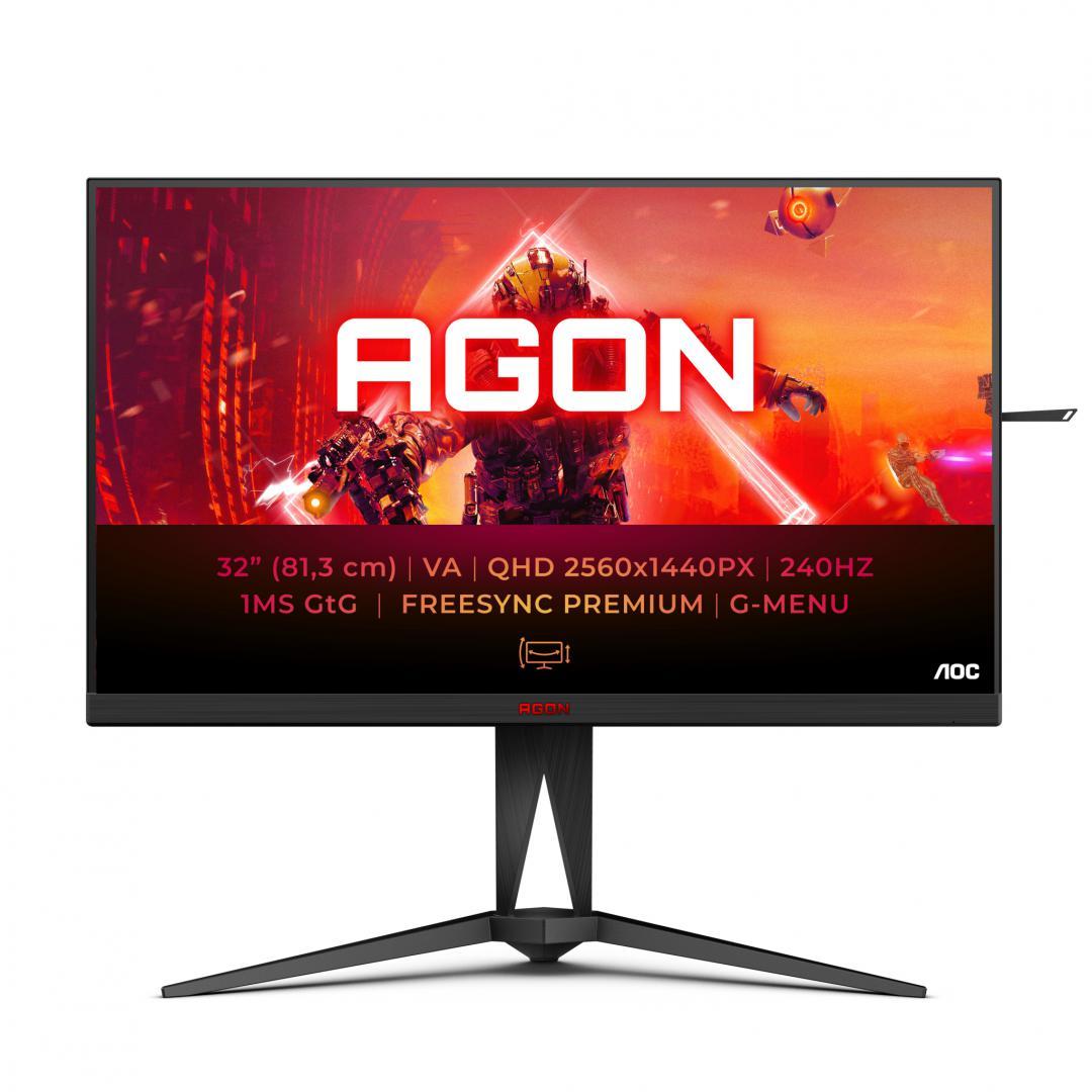 Monitor Consumer AOC AG325QZN/EU, 31.5", 2560 x 1440 pixeli, Black, 3 ani Garantie