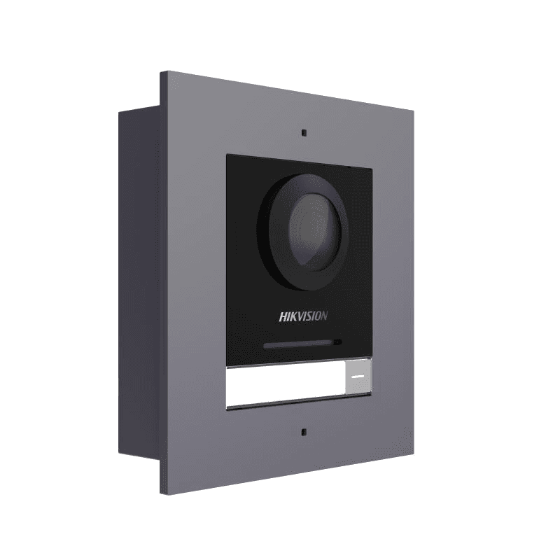 Post exterior modular videointerfon IP Hikvision DS-KD8003-IME1(B)/FL, montaj ingropat, 1 buton, 2000 de utilizatori