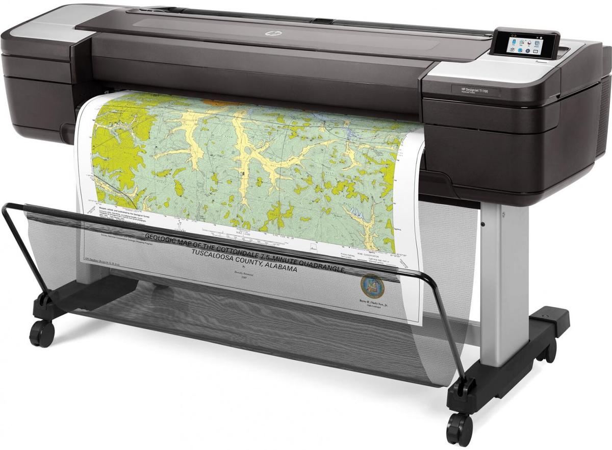 Plotter HP Designjet T1700 Printer 44", format A0, 6 culori, rezolutie max 2400x1200dpi, memorie 128GB, HDD 5000GB