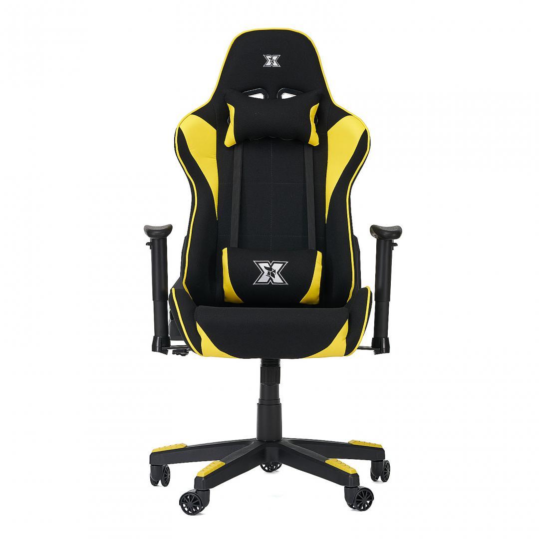 Scaun gaming X by Serioux, Torin, ajustabil, material textil, piston pe gaz, manere reglabile, baza stea cu 5 picioare