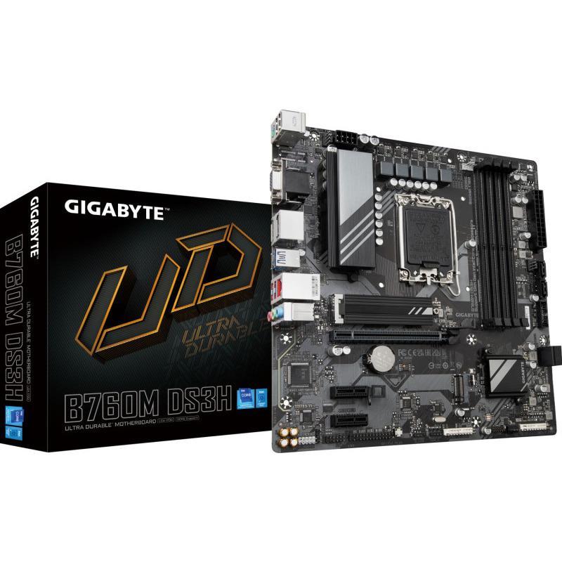 Placa de baza Gigabyte B760M DS3H, Socket 1700, DDR5, Micro-ATX