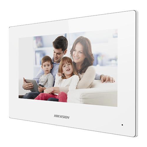 Monitor videointerfon WIFI modular 7 color Hikvision DS-KH6320-WTE1-W; culoare alba, ecran LCD 7 color cu touch screeen