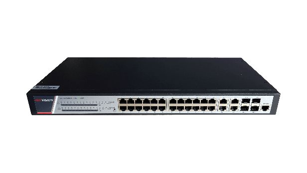 Switch 24 porturi POE Gigabit, Hikvision DS-3E2528P(B)(O-STD), Full Managed