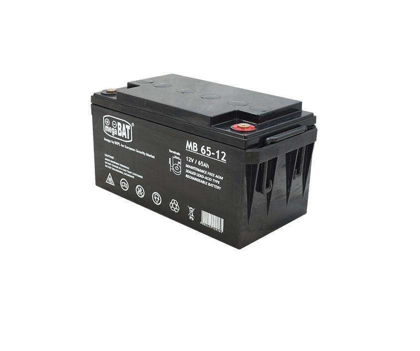 Acumulator VRLA AGM fara intretinere Megabat MB65-12; Capacitate:65Ah; Voltaj: 12V; Terminal: M6; dimensiuni: 350 × 160
