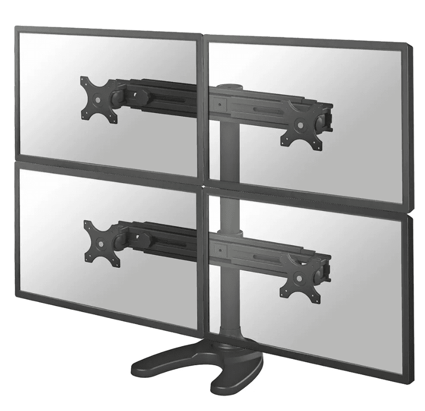 Suport cvadruplu monitor de birou Neomounts FPMA-D700DD4; pentru display-uri cu diagonale 19"-30"
