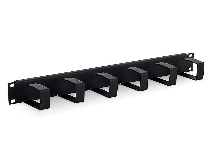 19' cable management panel 1U,6x inele 70 x 40 mm